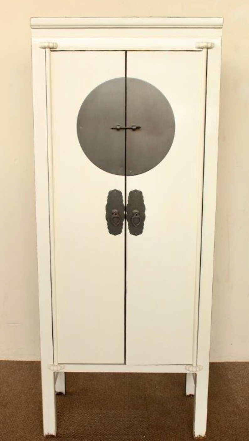 TALL WHITE 2 DOOR CABINET