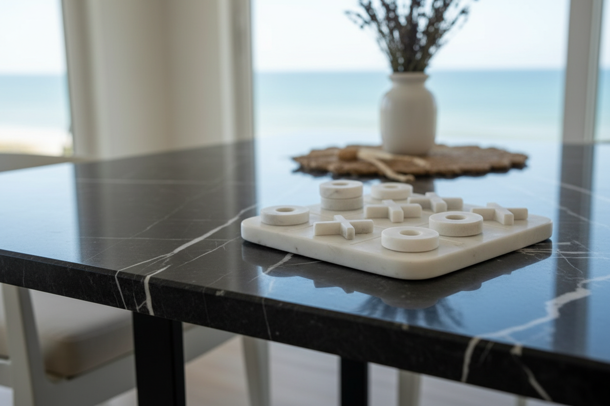 White Marble Noughts & Crosses