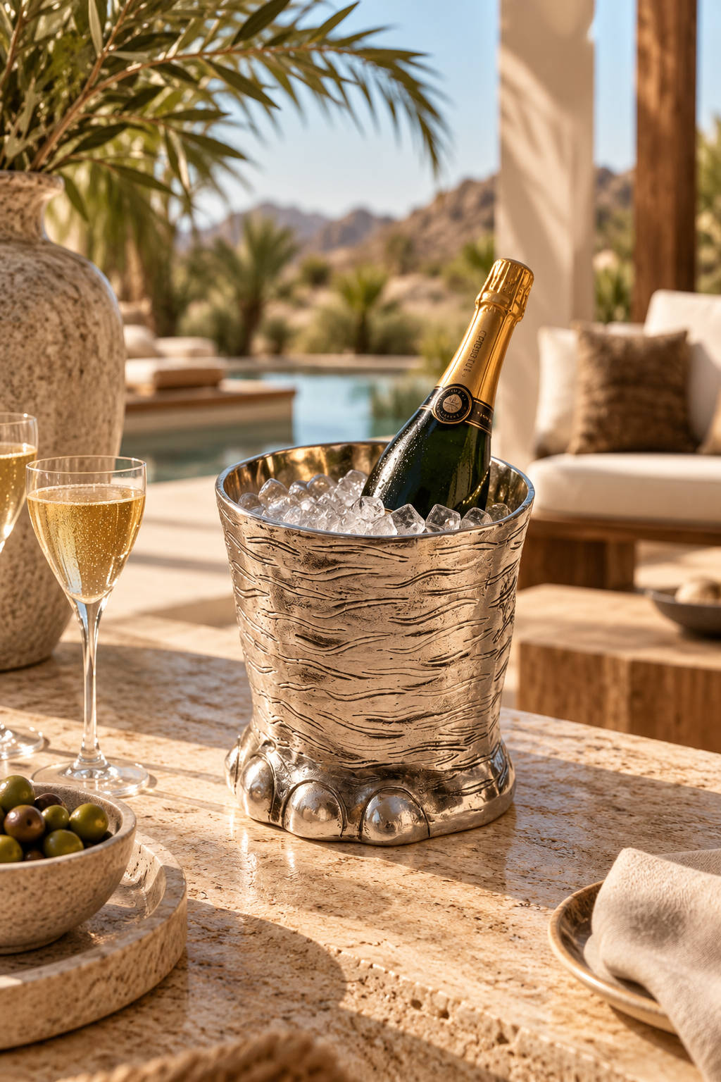 WINE COOLER OU POOT ANTIQUE SILVER