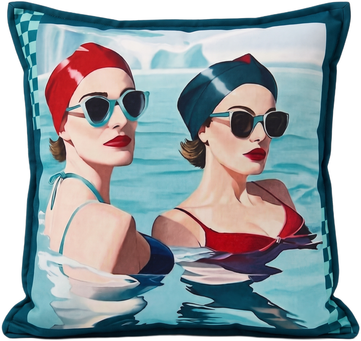 TEAL SWIMMERS SCATTER CUSHION