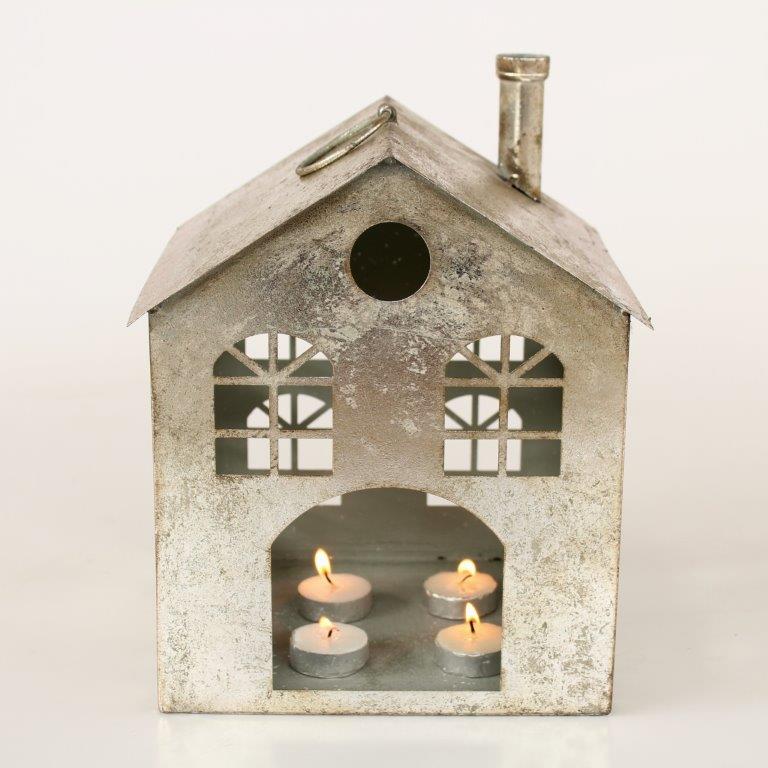 Silver Metal Bird House