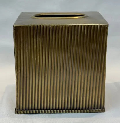Tissue Box Greek Square Antique Brass