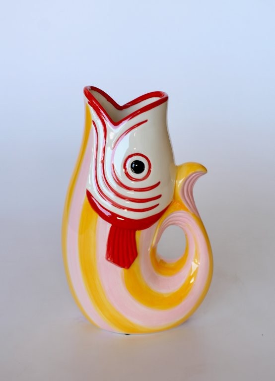 Pink and Yellow Fish Jug