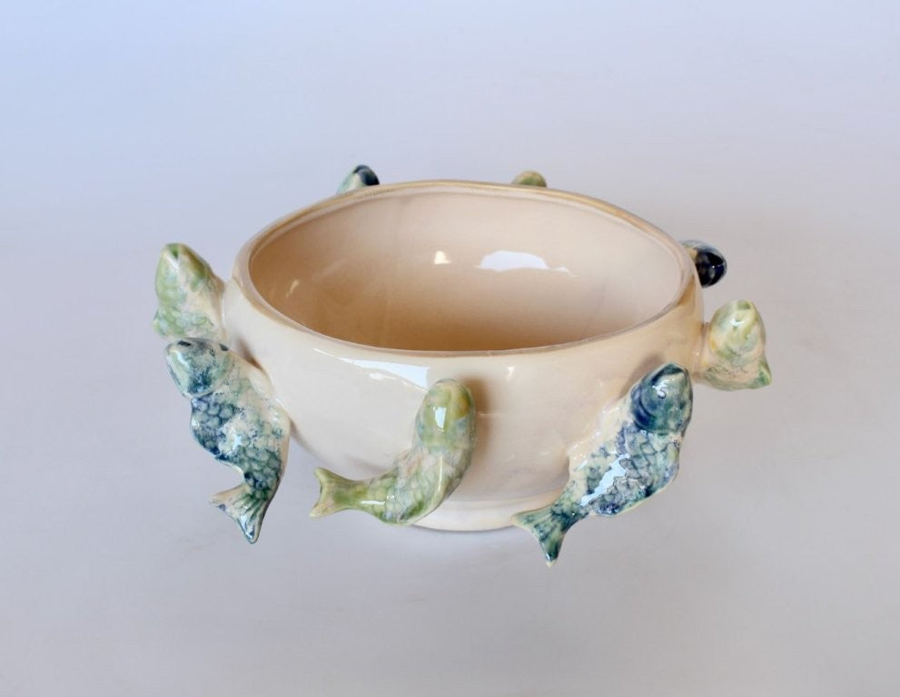 Round Cream Fish Bowl