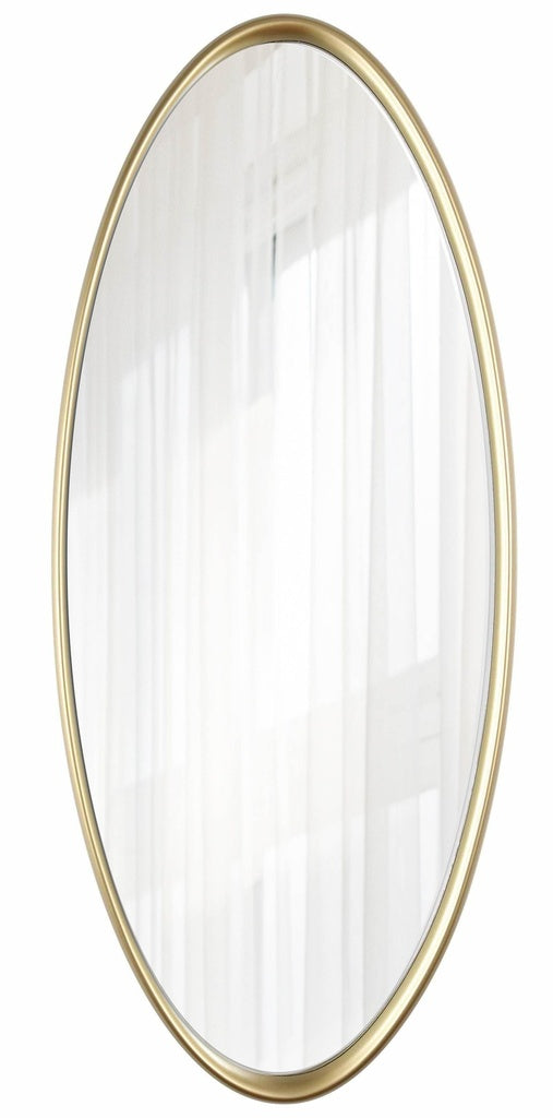 Gold Oval Wall Mirror – Slim Vertical Design 970x230mm Modern Decorative Accent