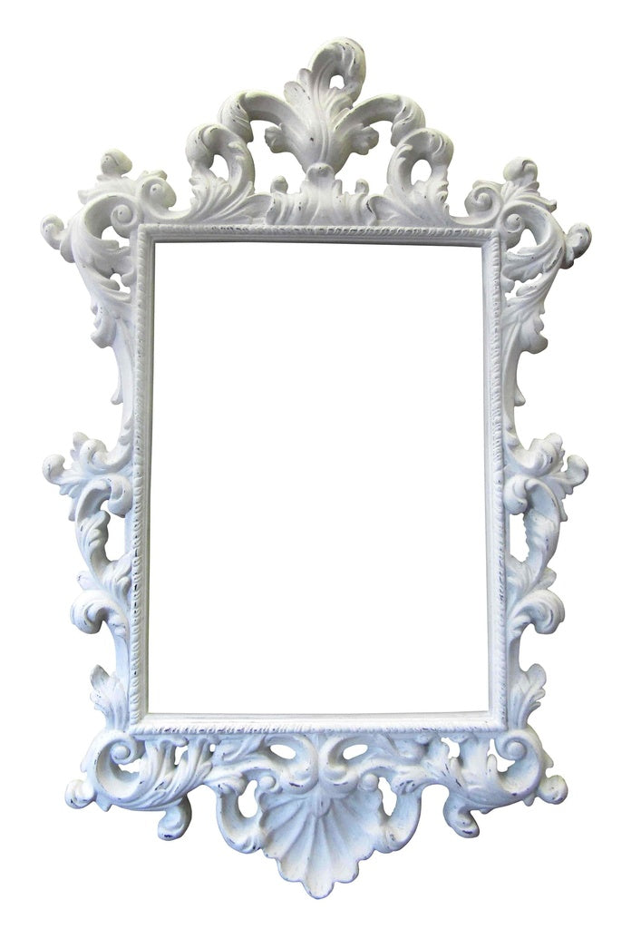 Ornate White Wall Mirror – Exquisite Vintage Style 1245x820mm Decorative Accent