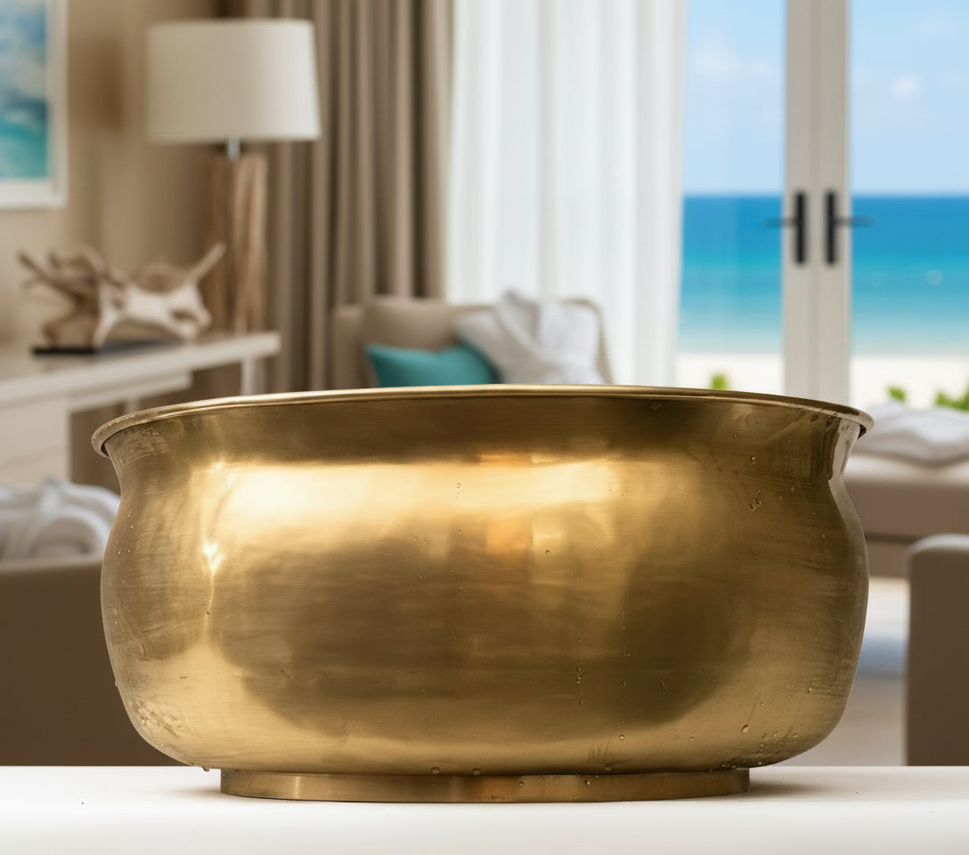 Wine Cooler Round Tub Morocco XXL Antique Brass
