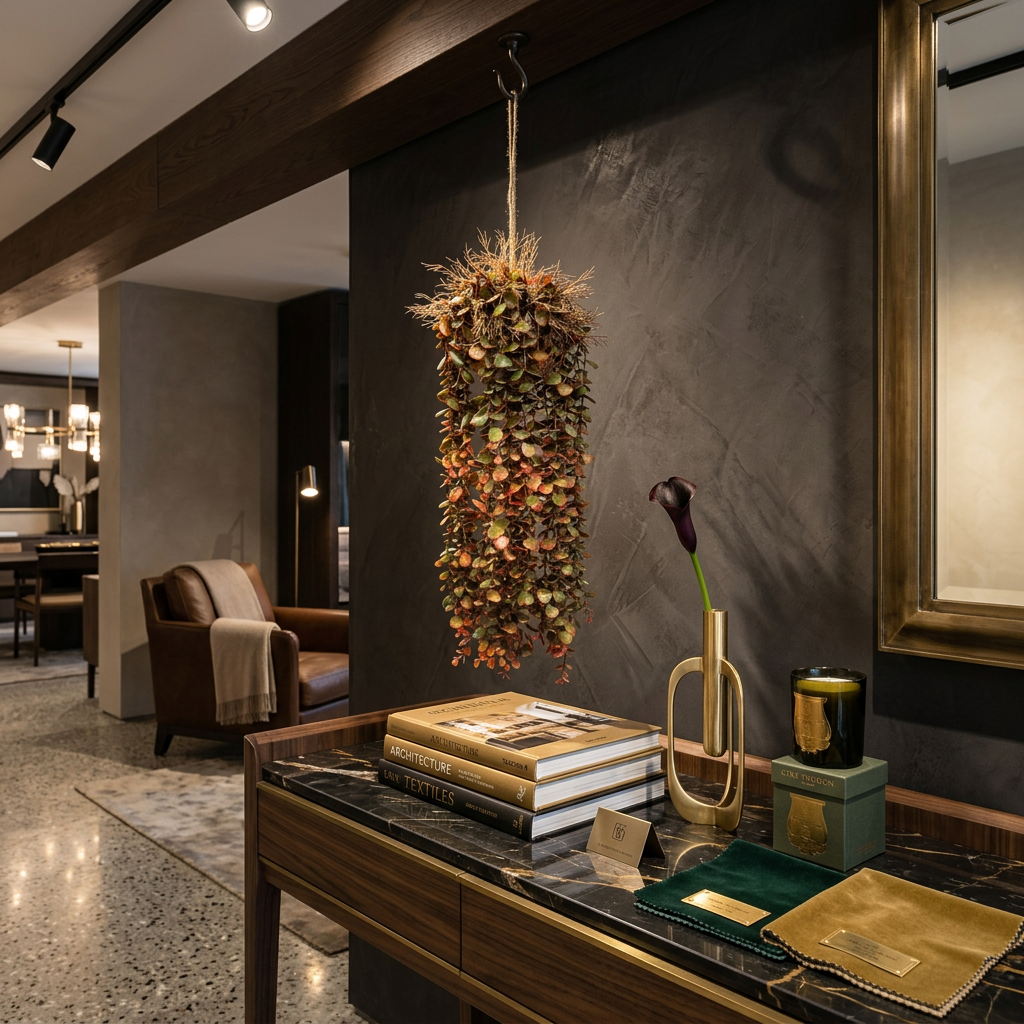 Faux Autumn Falls Hanging Plant