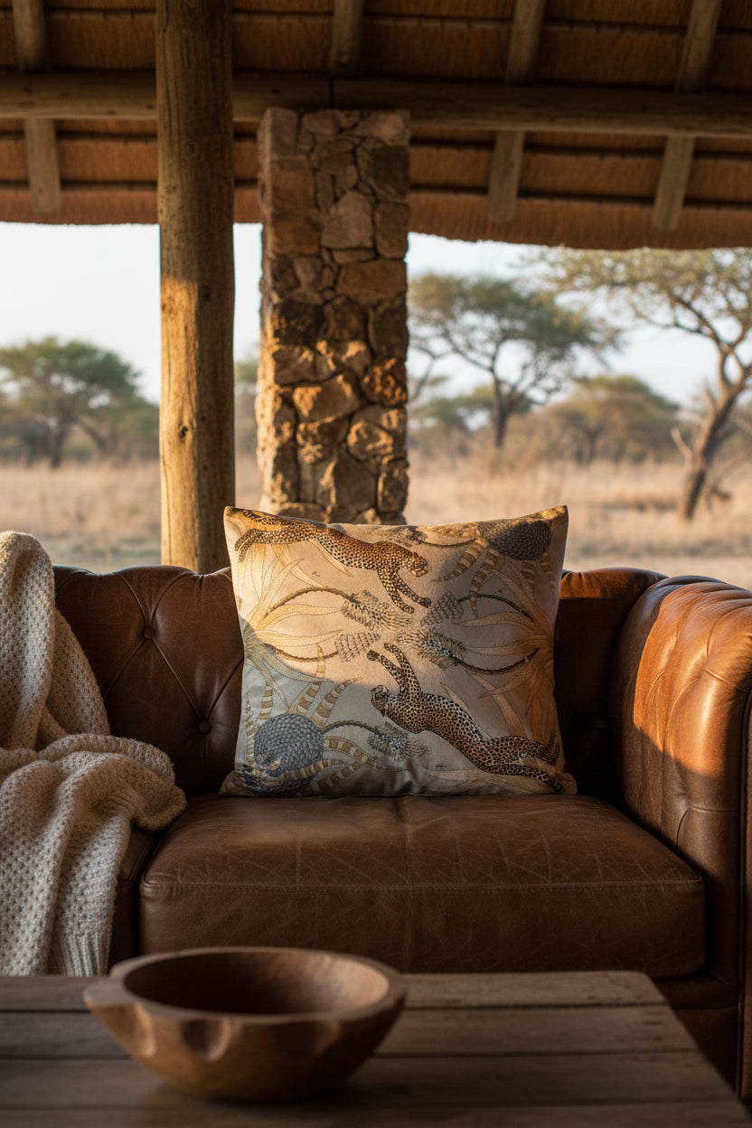 Velvet Cushion Cover - Cheetah Gold