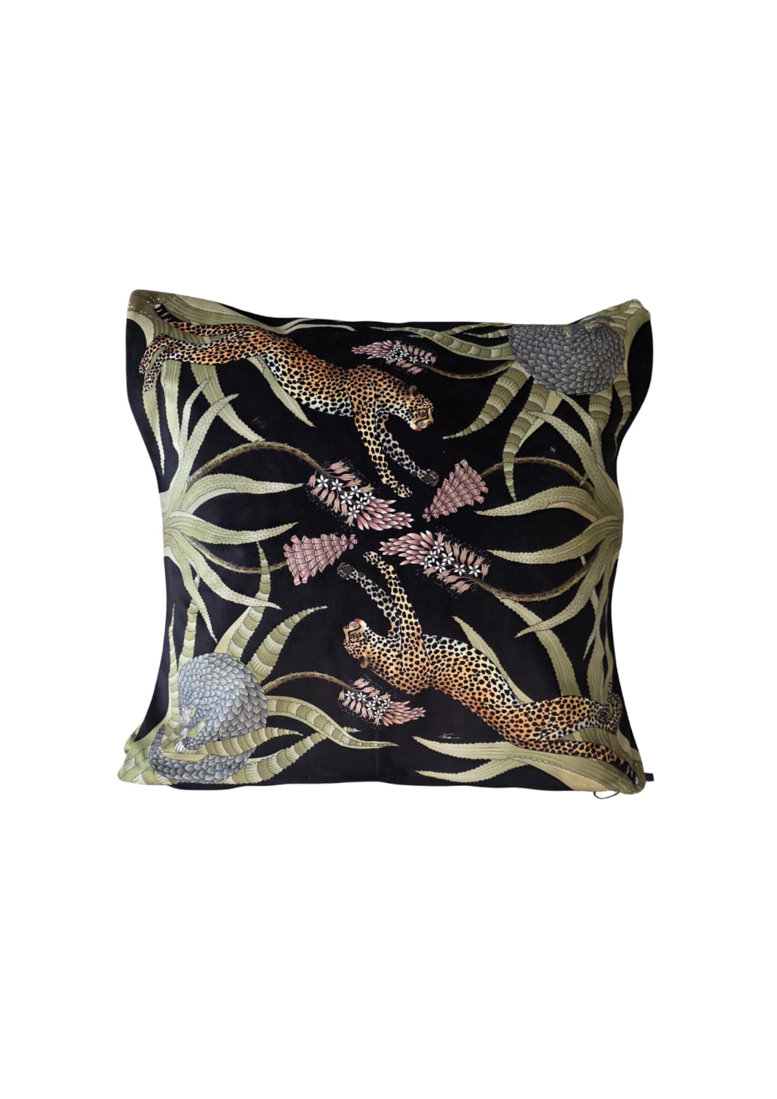 Velvet Cushion Cover - Cheetah Black