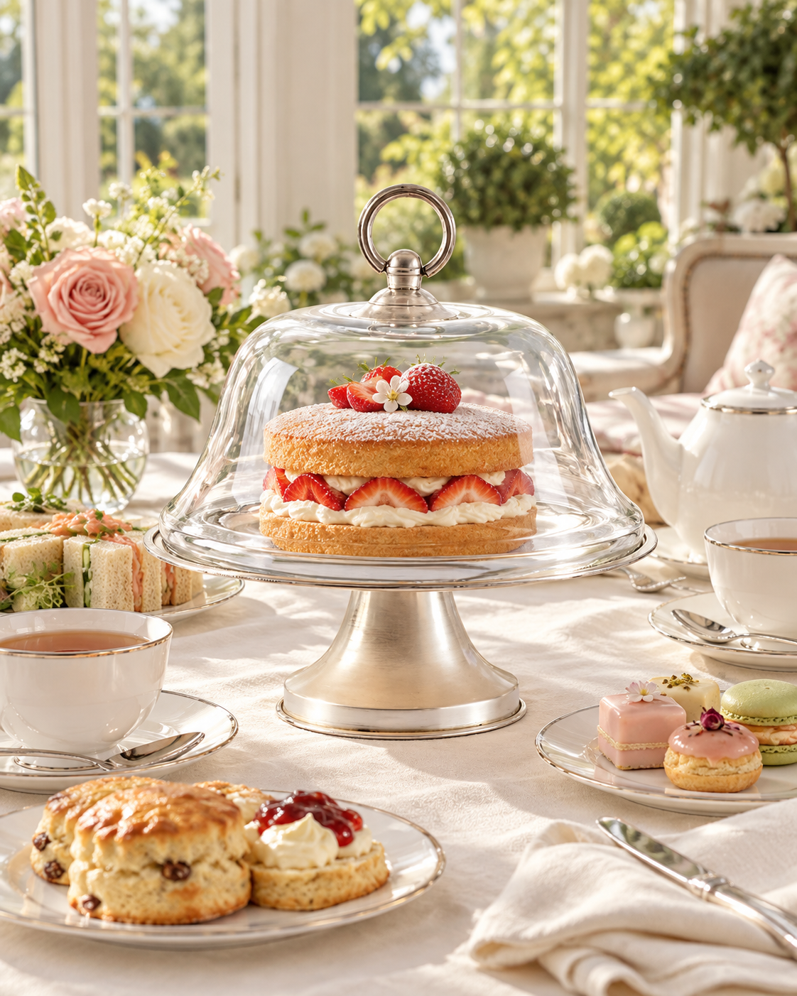 ELEGANT CAKE PLATE WITH GLASS DOME