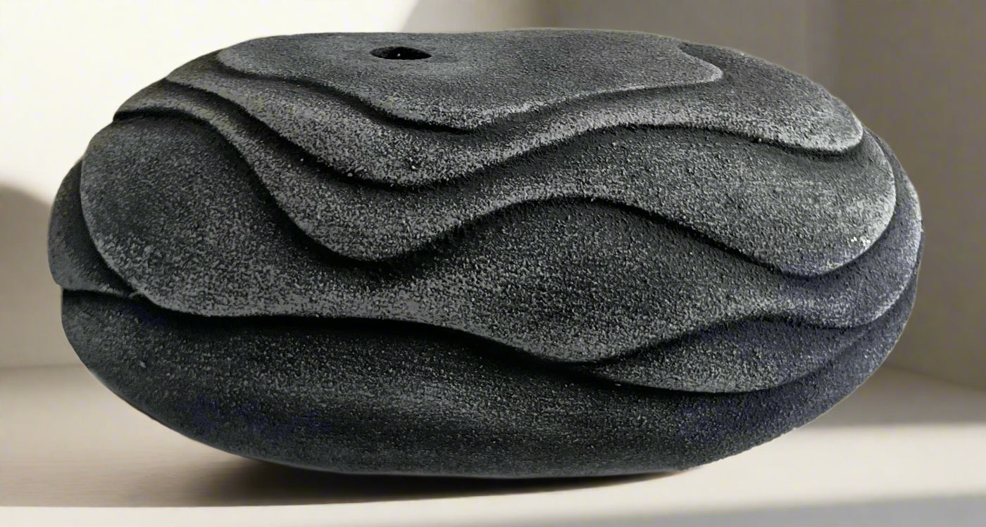 Water Pebble Large Grey Ceramic Jar