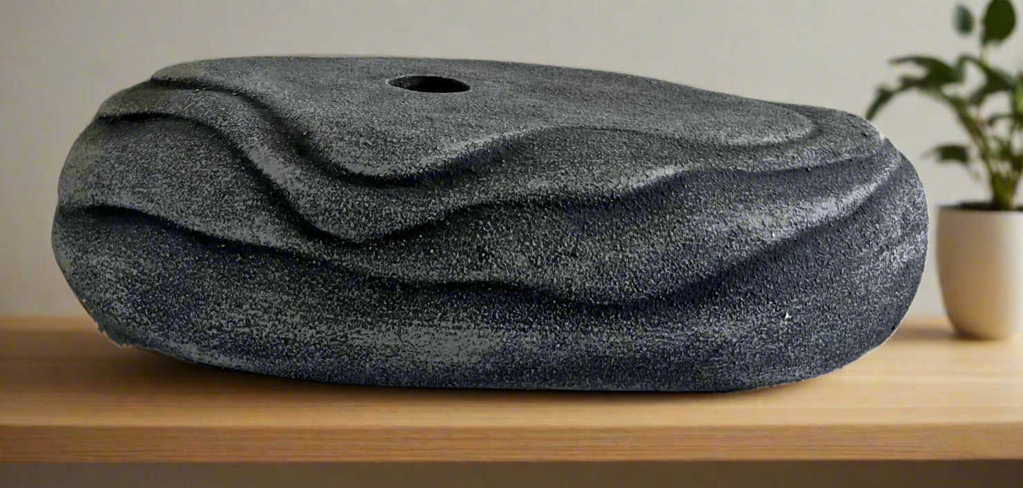 Water Pebble Small Grey Ceramic Jar