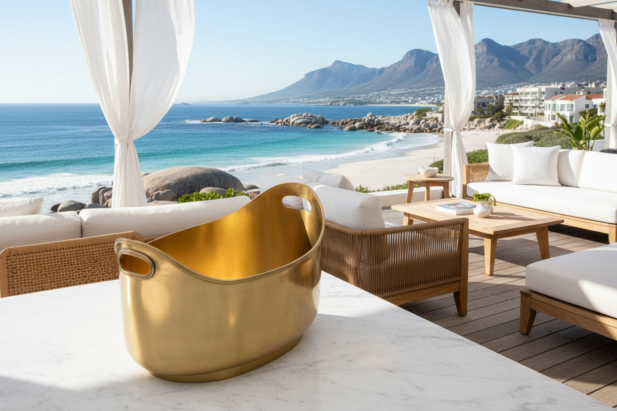 Wine Cooler Tub Medium Antique Brass