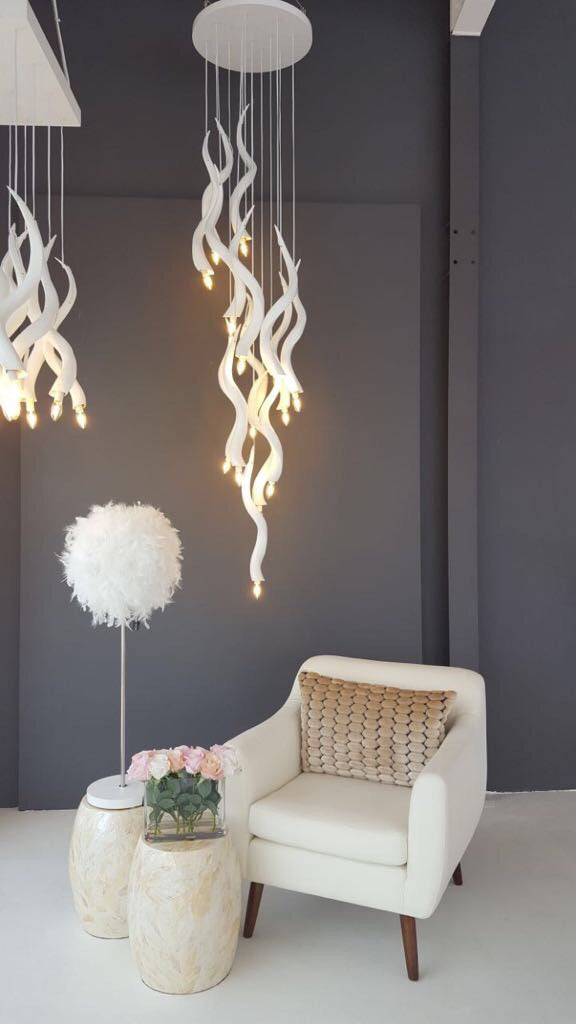 14 KUDU HORN ROUND CASCADE CHANDELIER