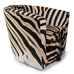 Real Zebra Skin Tub Chair - NetDécor 