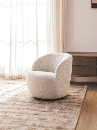 Alba Swivel Chair - Pristine Natural