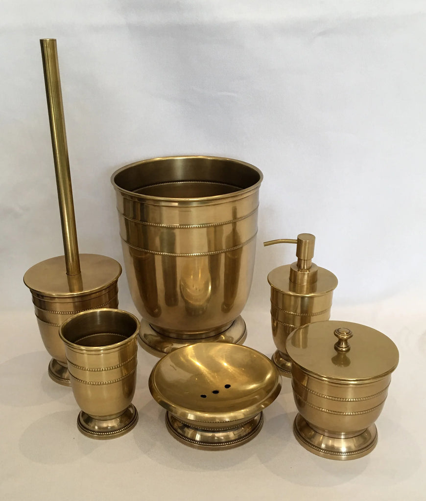 Antique Brass Luxury Beaded Royal Bathroom Accessories - NetDécor 