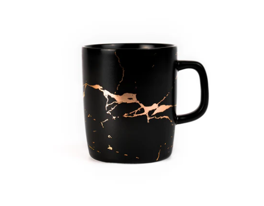 Kintsugi Breakfast Mug in Black and White