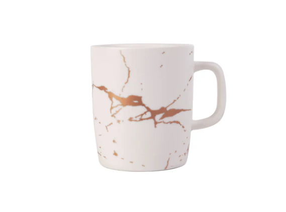 Kintsugi Breakfast Mug in Black and White
