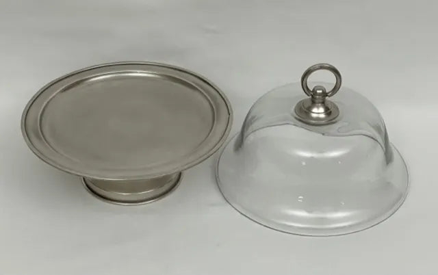CAKE PLATE W/GLASS DOME ELEGANT