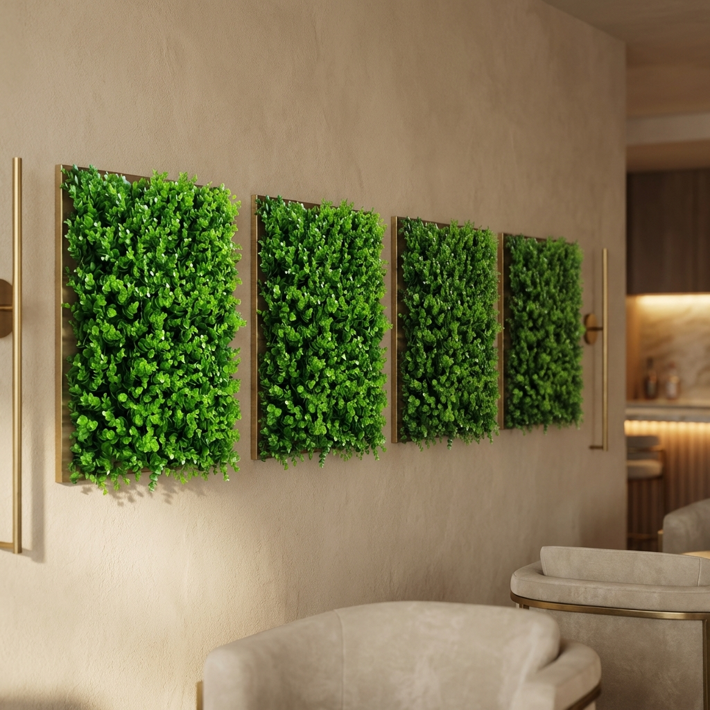 Faux Euca Spray Panel Set of 4