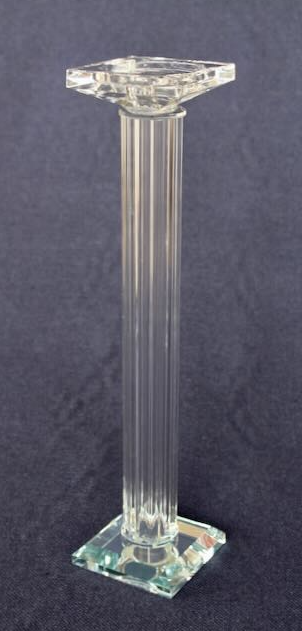 Tall Square Crystal Candle Holder