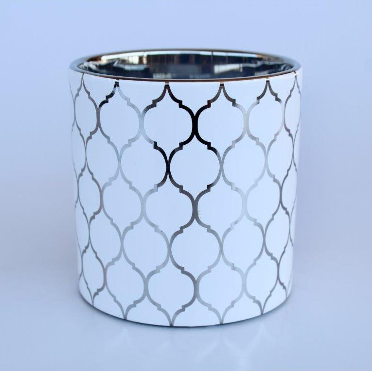 Silver and White Planter