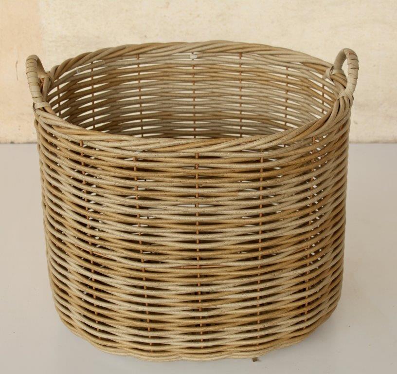 Set of 3 Synthetic Rattan Oval Outdoor Baskets