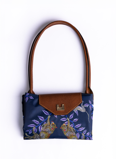Foldable Safari Tote -Navy