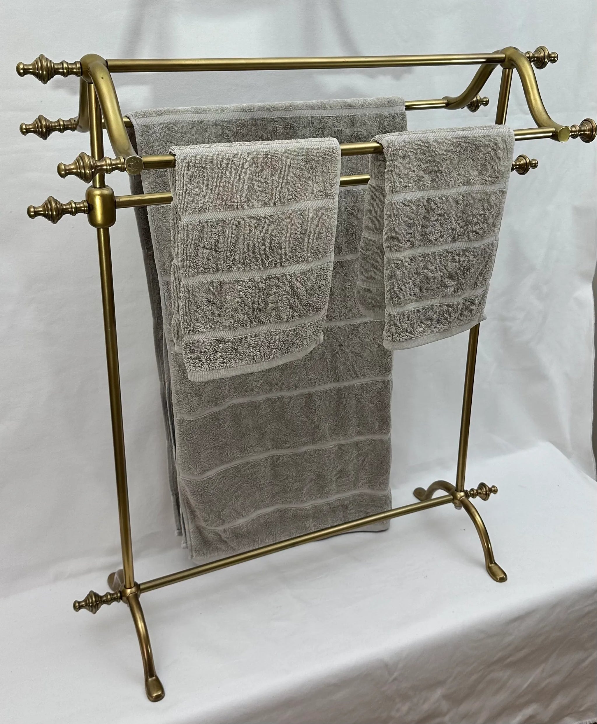 Antique Brass Free Standing Towel Rail NetDecor