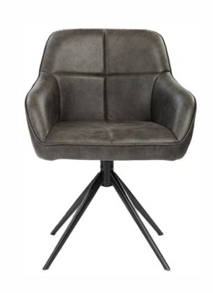 Gilbert Swivel Chair in Diesel Nero
