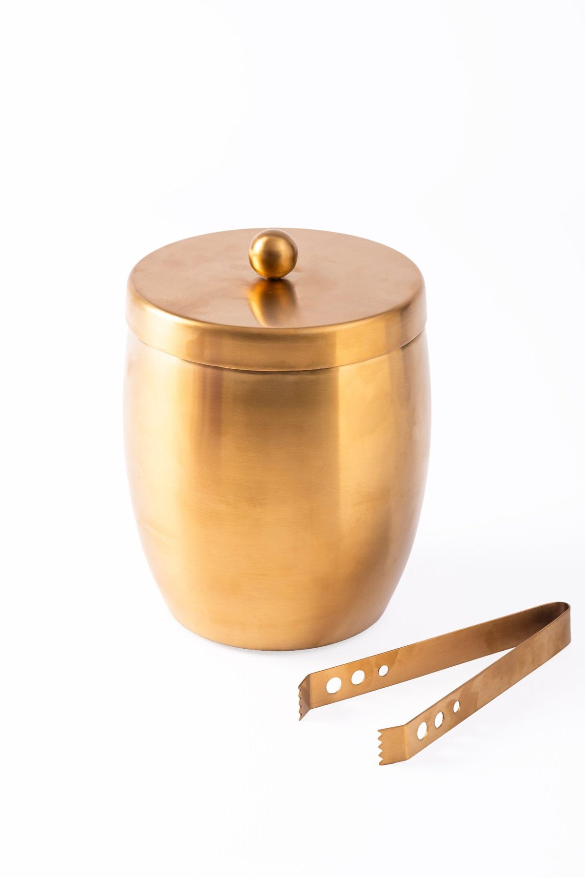 ICE BUCKET WITH TONGS SHANGHAI BRASS