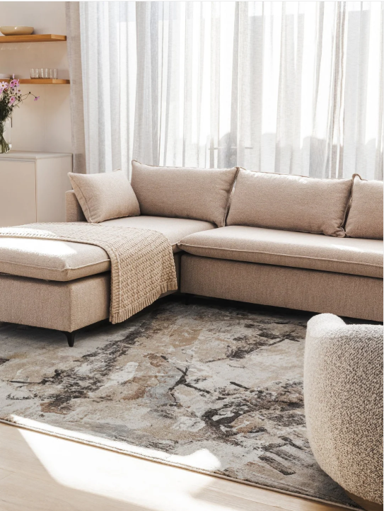 New Horizons Sofa Right Chaise in Hogan Stone