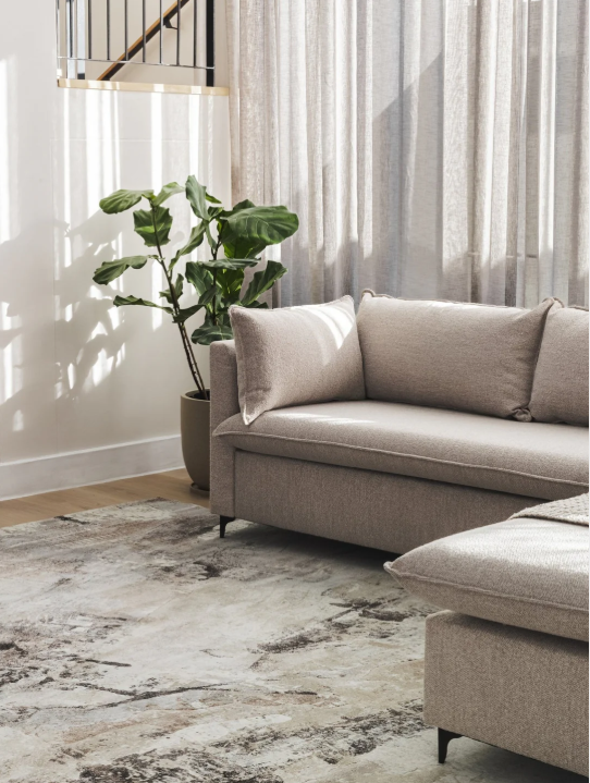 New Horizons Sofa Right Chaise in Hogan Stone