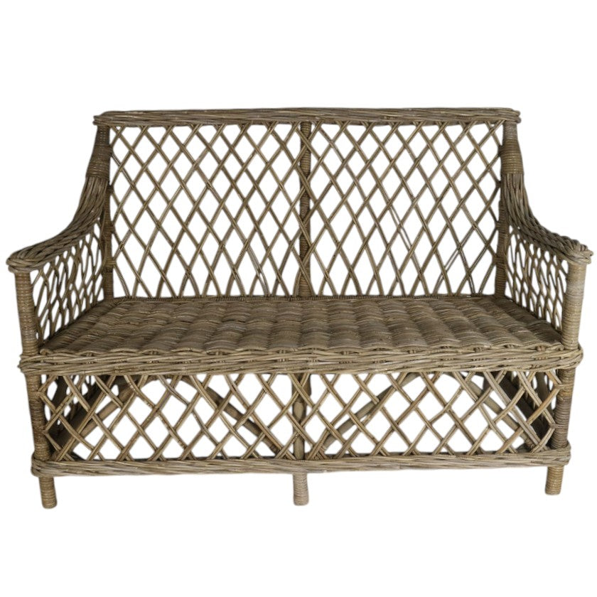 Rattan Sofa "A" Double Grey