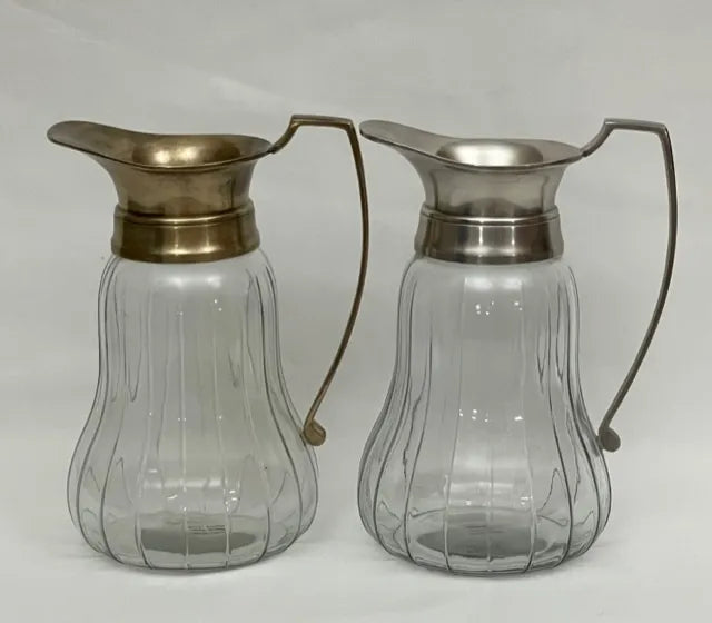 Jug French Glass XL Antique Brass