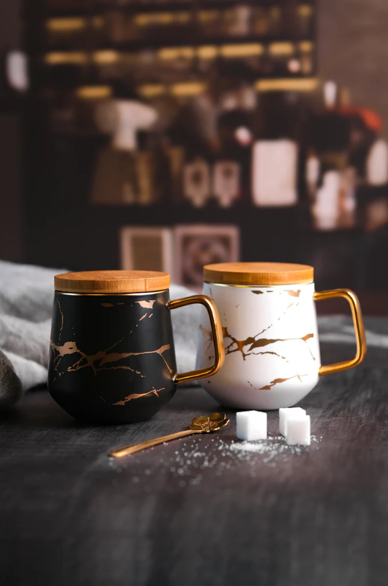 Kintsukuroi Mug in Black and White