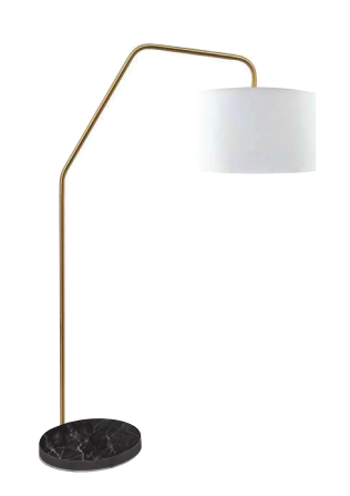 Knox Brass Floor Lamp With Shade - NetDécor 