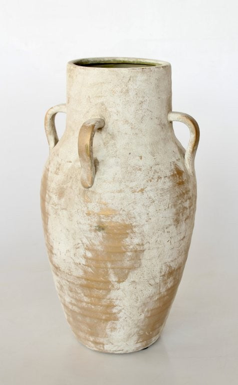 Tall Large 4 Handle Distressed Cement Urn