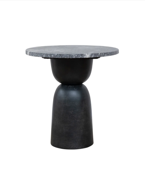 Lisbon Marble Side Table in Carbon