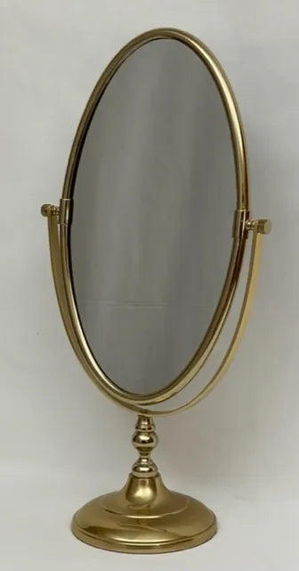 Mirror Dressing Table Oval Antique Brass