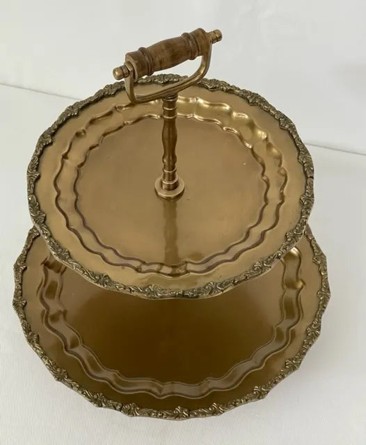 PATISSERIE 2 TIER TREASURE BRASS