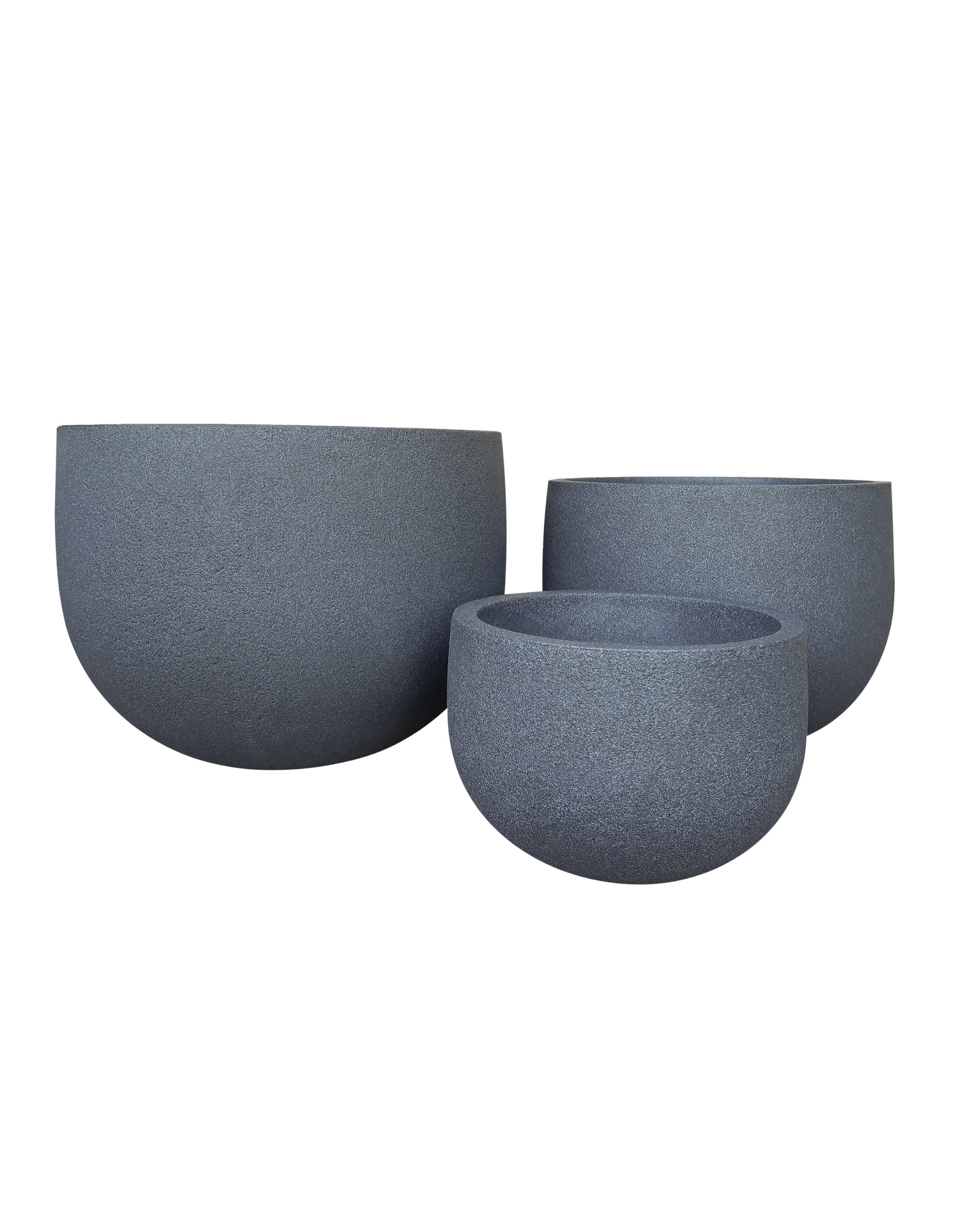 Rustic Round Set of 3 Outdoor Planters