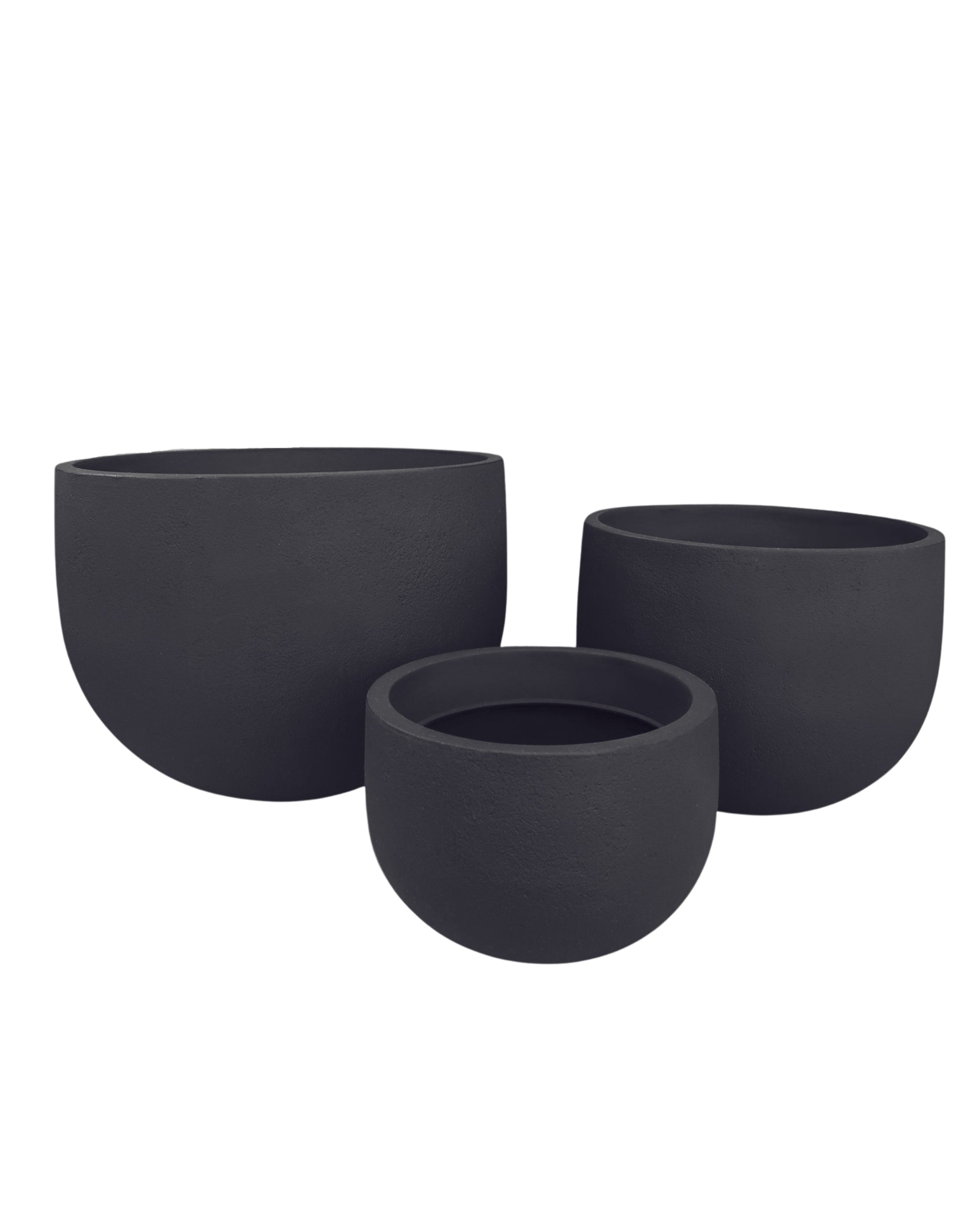 Rustic Round Set of 3 Outdoor Planters