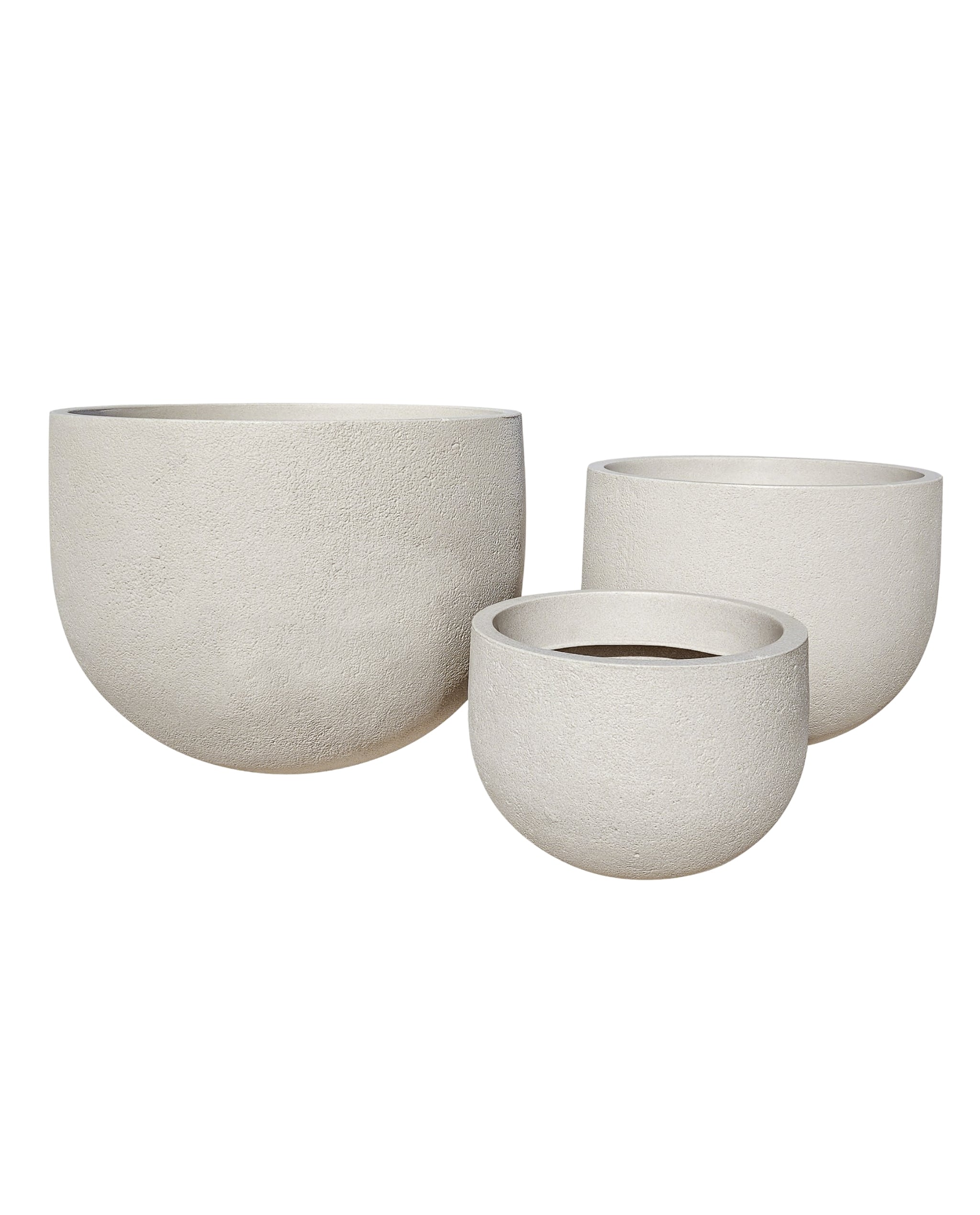 Rustic Round Set of 3 Outdoor Planters