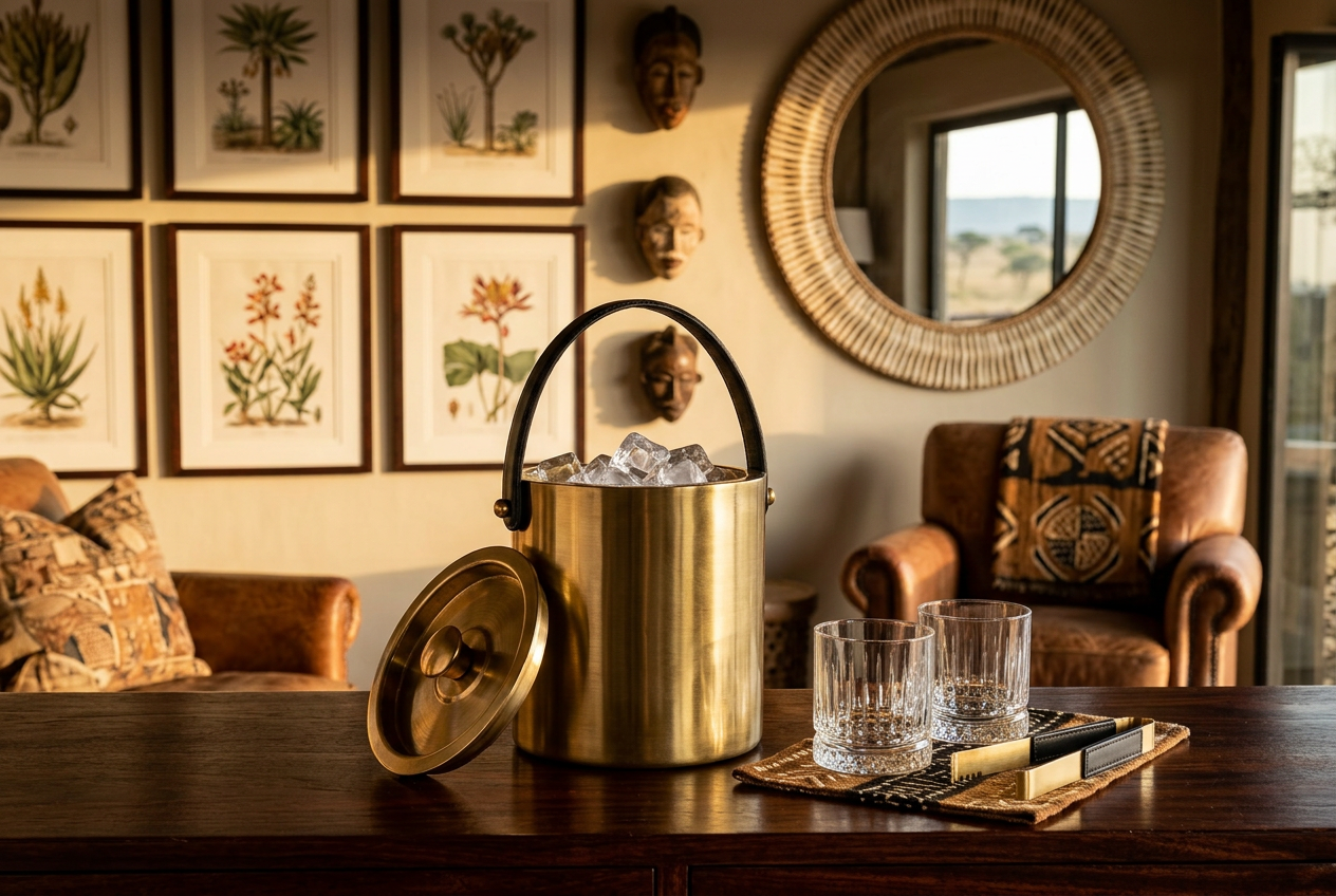 Ice Bucket Safari Large - Antique Brass