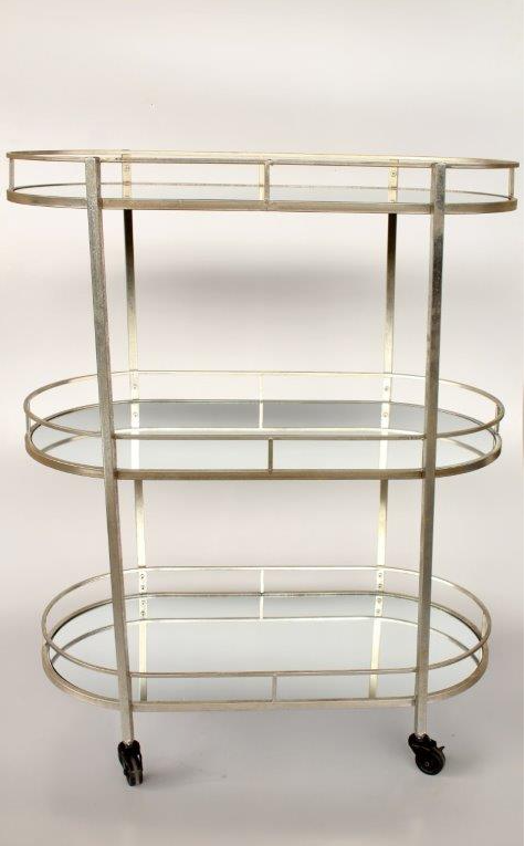 Silver Oval 3 Tier Trolley