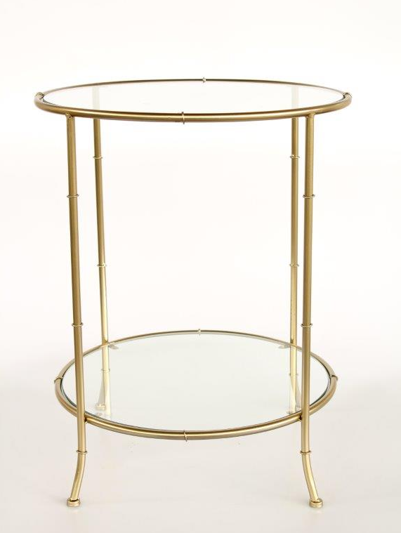 Gold Round 2 Tier Glass Shelf