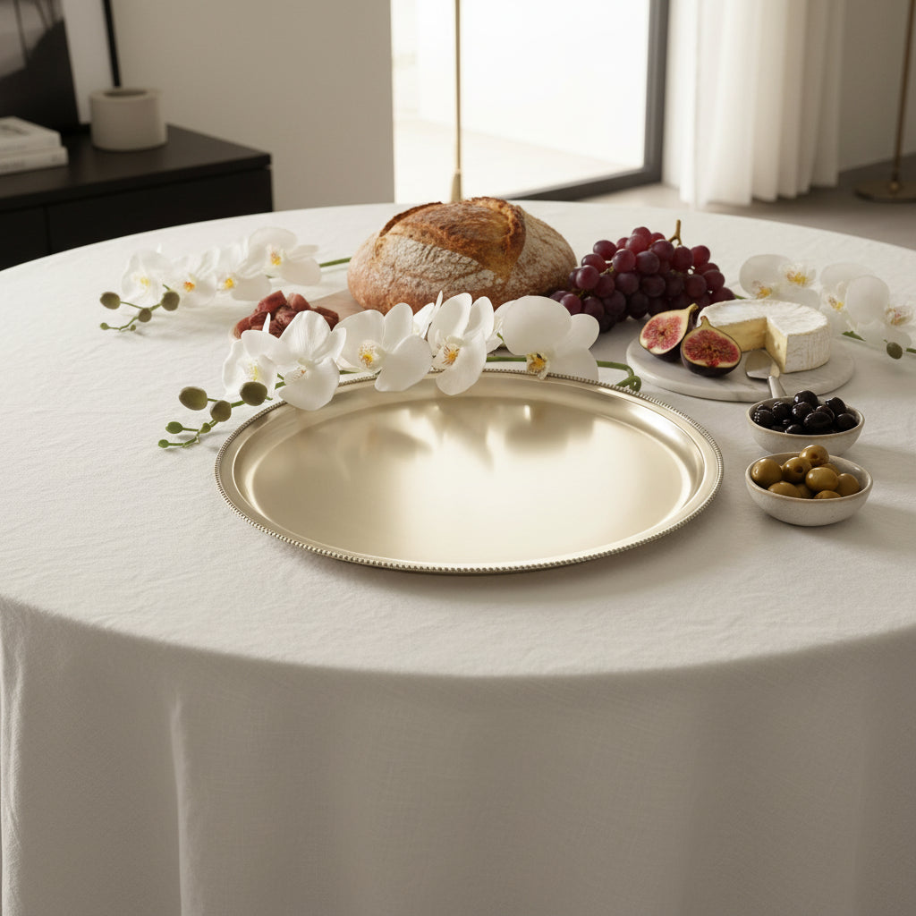 TRAY SERVING BEADED XL